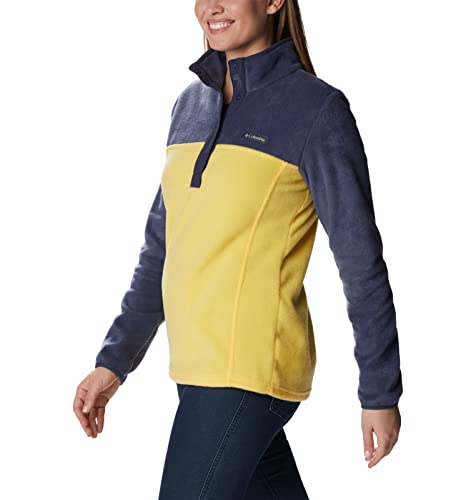 Image of Columbia Womens Benton Springs Half Snap II Pull Over Fleece Jacket, Dark Stone /Canoe /Vintage Blue, 3X