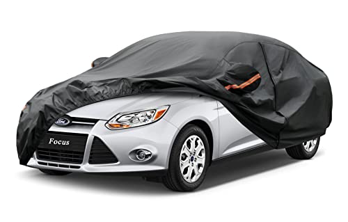 Kayme 7-warstwowy pokrowiec na samochód, wodoodporny, oddychający, dopasowany do Ford Focus Sedan (2010-2024), na zewnątrz, pełna osłona, słońce, deszcz, kurz, ochrona przed każdą pogodą. Wysyłka z