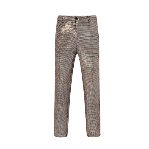 Pantalon de danse métallique élégant costume de carnaval homme