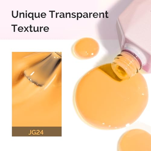 Image of MelodySusie Yellow Gel Nail Polish, 0.5Fl.oz Jeweliver Jelly Gel Polish Translucent Neon Yellow Orange Color Soak Off UV LED Gel Polish Nail Art Design Manicure Salon DIY At Home JG24