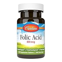 Algopix Similar Product 12 - Carlson  Folic Acid 800 mcg Provides