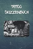  Tattoo Skizzenbuch: A5 Tattoo Skizzenbuch Journal mit über 110 vorgedruckten Seiten für Tattoo-Ideen und Kreationen.  Skizzieren, Zeichnen und ...  Tätowierungskunst-Notizbuch