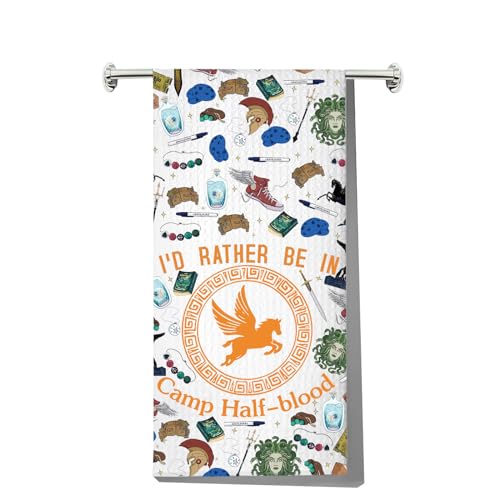 LEVLO Percy Movie Kitchen Towel Percy & Annabeth Fans Gift I'd Rather Be in Camp Half-Blood Tea Towel PJO Percy Housewarming Gift (I'd Rather Towel) LEVLO Percy Movie Kitchen Towel Percy & Annabeth Fans Gift I'd Rather Be in Camp Half-Blood Tea Towel PJO Percy Housewarming Gift (I'd Rather Towel)