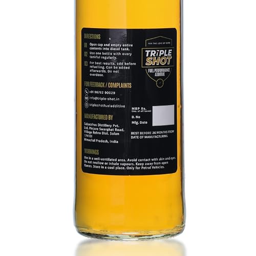Image of Tripleshot Fuel Performance Additive for Diesel Cars & SUVs, 375ml | Cetane Booster, Fuel Injector & Fuel System Cleaner | Improves Mileage, Engine Power, Acceleration & Engine Protection | | Cetane Booster, Fuel Injector & Fuel System Cleaner, Improves Mileage & Engine Power