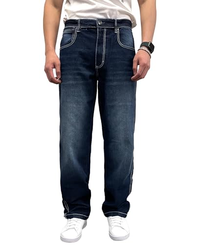 Southpole Men's Straight Relaxed-Fit Cross Hatch Denim,...