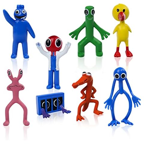 Rainbow Friends Cake Decoration Supplies Roblox Mini Figures Toy, Rainbow Friends Cake Topper, Mini Figures Set, Cake Decoration, Cake Decoration, Birthday Party Supplies Cupcake Figures, 8 Pieces Cover