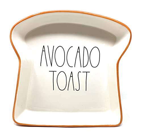 Rae Dunn AVOCADO TOAST Appetizer Plate - Ceramic Rae Dunn AVOCADO TOAST Appetizer Plate - Ceramic