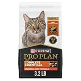 Purina Pro Plan High Protein Cat Food With Probiotics for Cats, Shredded Blend Salmon and Rice Formula - 3.2 lb. Bag