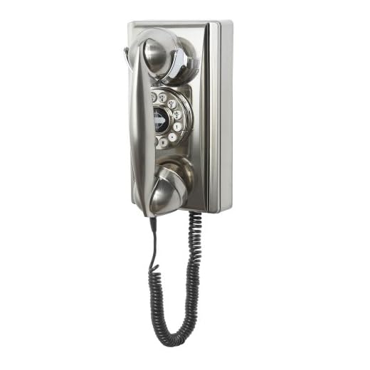 Crosley CR55-BC Wall Phone with Push Button Technology, Chrome