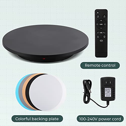 Flyrivergo Photography Turntable 16.5inch/220lb Motorized Rotating Display Stand 360 Degree with Remote Control Electric Turntable for Photo or Video, 3D Scanning