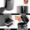 mDesign Pedal Bin Metal Waste Bin with Pedal, Lid and Plastic Bucket Insert for Bathroom, Kitchen, and Office 3 Litre Household Rubbish Bin with Ergonomic Design Black