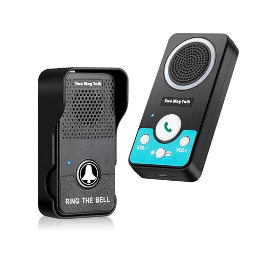 Wireless Doorbell with Speaker 2 Way Audio, Hands-Free Natural Conversation Door Bell Ringer Wireless, 1300Ft Range, 8 Level Volume, 4 Chimes, Battery Doorbell with Intercom for Home/Office/Classroom
