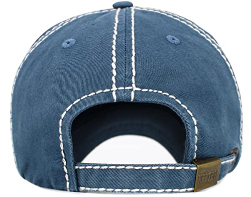 Image of KBETHOS Chief Skull and Free Spirit Hat Collection Distressed Washed Cotton Adjustable Fashion Trucker Twill Mesh Cap