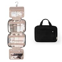 BAGSMART Kulturbeutel kulturtasche Damen, Kulturtasche zum Aufhängen, Toiletry Bag Kosmetiktasche Reise Waschtasche Transparent für Makeup,Toilettenartikel (L-Schwarz) – Ansicht 9