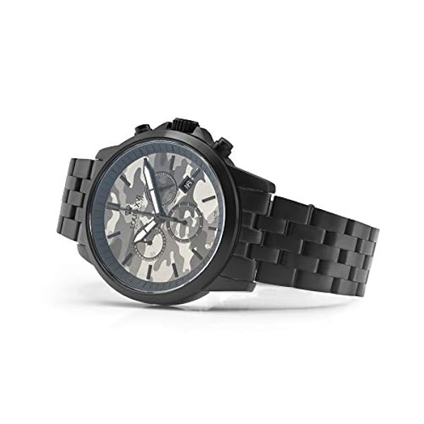 LOUIS XVI herrarmbandsur Aramis stålband svart kamouflage grå pärlfärger chronograph analog kvarts rostfritt stål 971