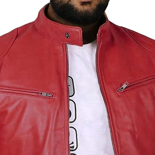 Male Cafe Racer Style PU Jacket Motorcycle Distressed Leather Jackets Moto Coat Bikers Leather Biker Blazer3