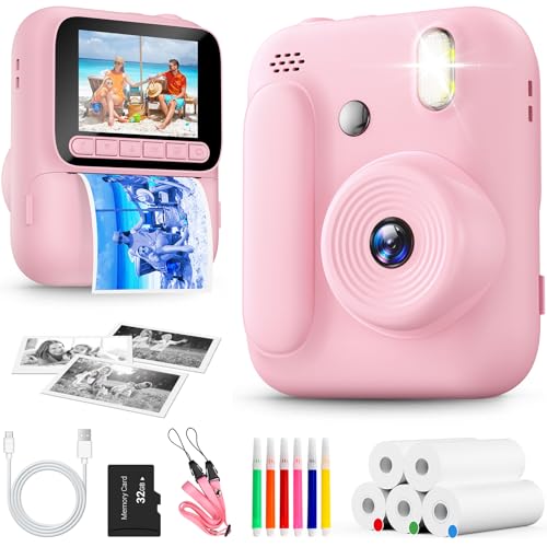 Naxup Sofortbildkamera für Kinder,1080P Kinderkamera mit 5 Rollen Druckpapier,32GB-Karte und Farbstiften,Tragbare Digitalkamera für Jungen und Mädchen,Geschenke für Kinder im Alter 3–14 Jahren(Rosa) Naxup Sofortbildkamera für Kinder,1080P Kinderkamera mit 5 Rollen Druckpapier,32GB-Karte und Farbstiften,Tragbare Digitalkamera für Jungen und Mädchen,Geschenke für Kinder im Alter 3–14 Jahren(Rosa)