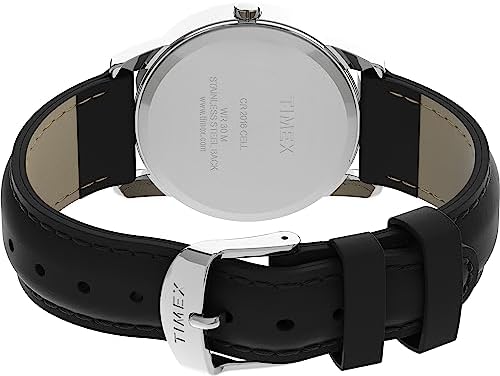 Timex T2H281 Easy Reader 35mm Black Leather Strap Watch - 3