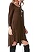 Invug Women Casual Loose Soft Crewneck Long Sleeve Pockets Swing T-Shirt Dress Coffee 3XL