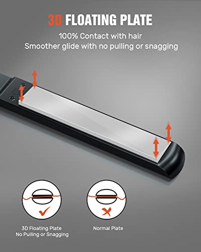 7Magic Titanium Flat Iron, 1" Nano Titanium Hair Straightener For All Hair Types, Flat Iron Hair Straightener With 5 Temp, 15S Mch Fast Heating Straightening Iron For Thick Hair, Dual Voltage, Black #TOP4