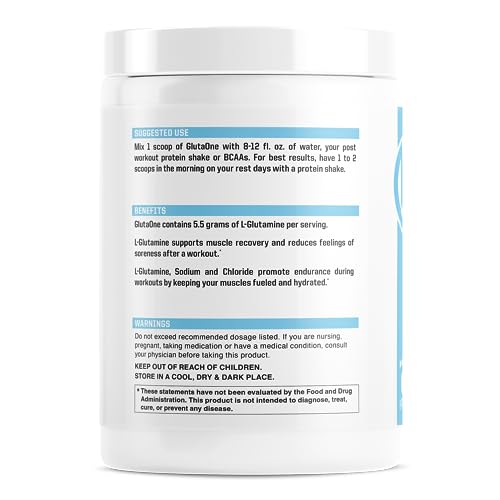 Glutaone L-Glutamine Powder By Nutraone – Post Workout Recovery Supplement (75 Servings) #TOP1