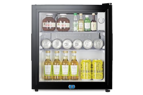 Summit 18” Mini Fridge, 1.52 cu.ft. Capacity, Compact Refrigerator, Countertop Fridge, Black & Glass - MB43GL