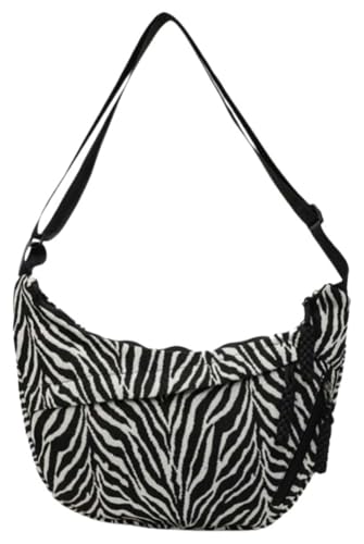 Vintage Crescent Crossbody Bag for Women Vegan Leather Sling Bag Zebra Print Dumpling Shoulder Purse Hobo Bag 2025 - Main Image