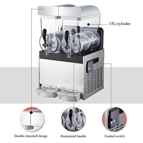 RSTJ-Sjef 700W Kommerzielle Slushie-Maschine, 110V / 220V 15Lx2 Doppeltank Slushy-Maschine Gefriergetränkehersteller Für… – Bild 8