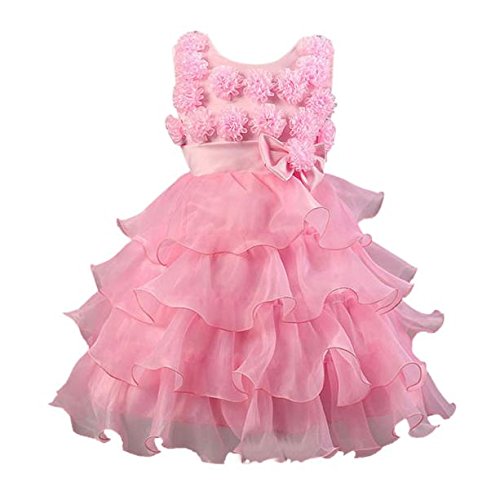 Zaowole_Children Newborn Dress for Baby Girl Tutu Dress for Baby Girl Infant Flower Girl Dress Baby Dress Shoes Girl Dress for Baby Girl 12-18 Months Birthday Girl Dress Rose