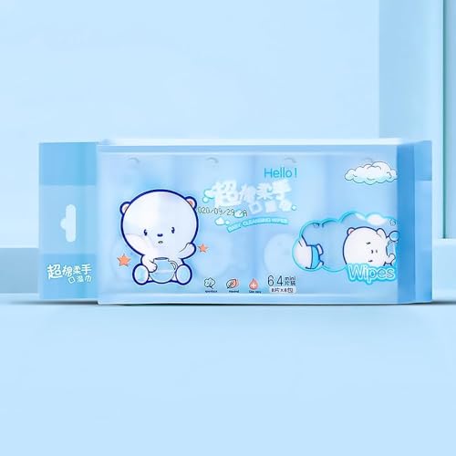 Image of Mini Portable Disposable Baby Wipes For Face And Household Use, Skin Care Wet Tissue Travel Children Adults, Total 64 Wipes In 8 Pouch, (Pack Of 1, Multi Colour)