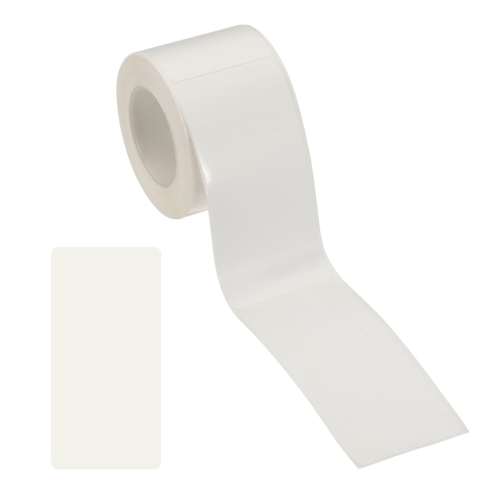 PATIKIL 110 Pcs Thermal Labels, 1.2x2.4 Square Thermal Printer Labels Stickers Self Adhesive Tags Paper 1 Roll Small Waterproof for Printer Small Business Name Tag Barcode, White