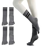 [YUMISS] ヨガソックス 滑り止め 5本指 ヨガソックス ピラティス靴下【通気性のよい綿素材・指先が自由に動き】 ヨガ靴下 レディース 快適 抗菌消臭 蒸れにくい 冷房対策 22.5cm~25cm スポーツウェア ヨガ ピラティス トレーニング スポーツ (JP, アルファベット, Free Size, ダークグレー*2)