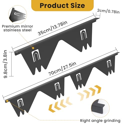 Image of Stainless Steel Stove Gap Covers - 304 Stove Gap Filler, Easy retractable Length 13.8 inch to 27.5 inch, Width 0.79 inch, Heat Resistant Guard Between Stove Top & Counter, 2 Pck