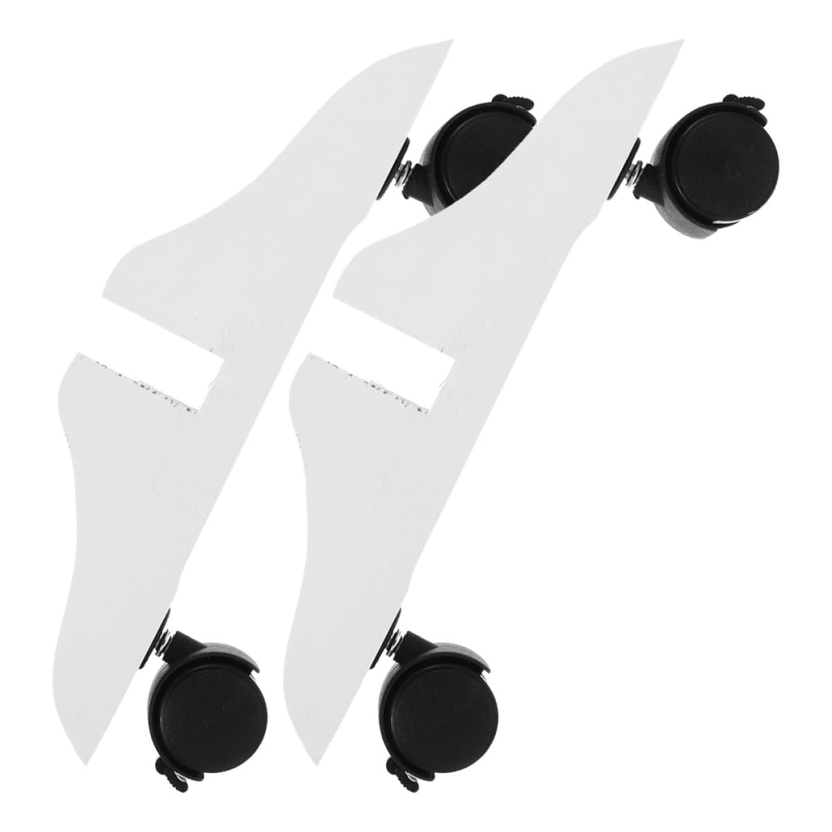 Movable Wooden Room Divider Base with White Standard Wheels, 2pcs Partition Holder Feet for Freestanding Privacy Screen Stands in Home and Office Use