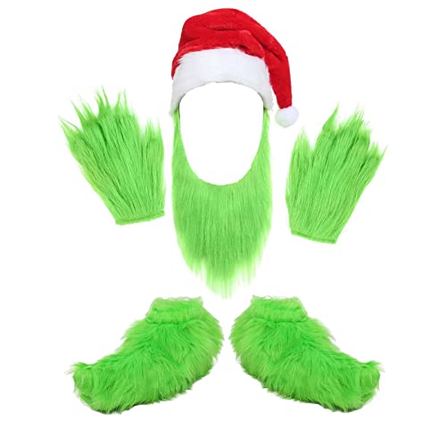 Yearsahrk Grüne Grinch Handschuhe Pelzige Hände Monster...