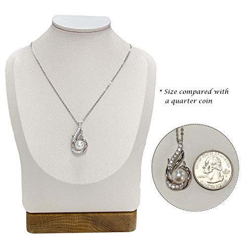 FANCIME June Birthstone Necklace Phoenix Pearl Necklace 9-10mm Genuine Freshwater Pearl in Sterling Silver Fine Jewelry for Women4
