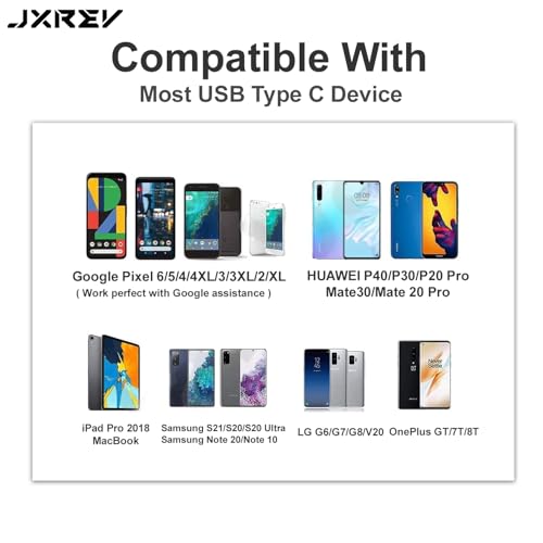 Image of Jxrev Wired Earphone with Mic & Volume Contorl USB-C Wired Headphone /Headset Compatible for Samsung Galaxy S22 Ultra /S22 Plus S22+ / S22 (White) � in Ear Stereo