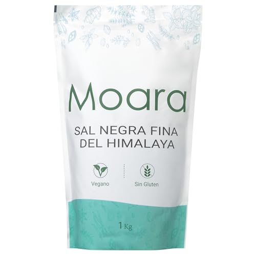 Sal Negra del Himalaya, Fina 0.2-0.8mm, 100% Natural, Sin Conservantes ni Aditivos, No GMO, Origen Himalaya paquistaní, 1 Kg