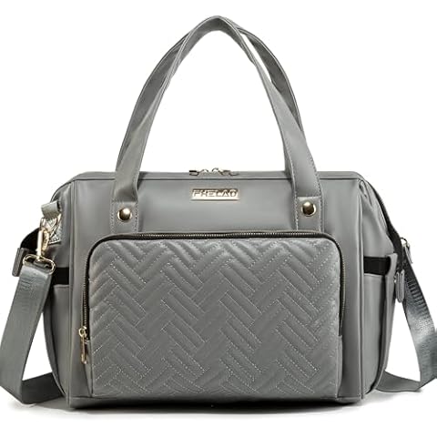 FHELAD Diaper Bag Tote, Leather Hospital Bag Essentials for Mom, Maternity Baby Bags with Enough Space Cover