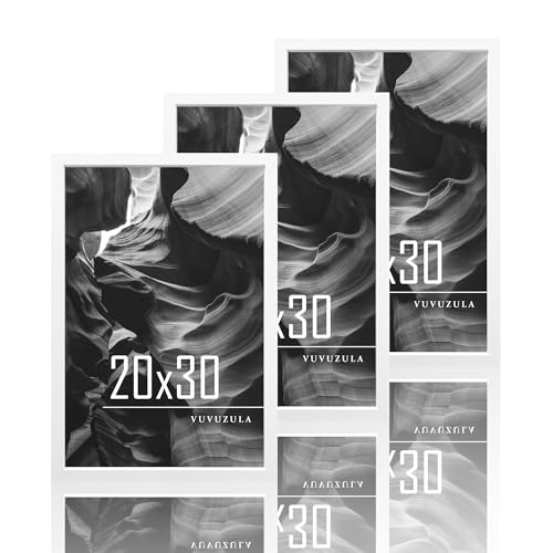 VUVUZULA Bilderrahmen 20x30cm Weiß Holz 3er Set Holzrahmen Fotorahmen MDF Rahmen