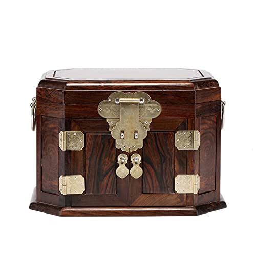 DSXLY Jewelry Box Organizer Red Rosewood Jewelry Box Storage Box