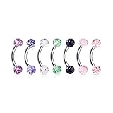 ballhalter acryl Acrylic Color Ultra Glitter Ball 316L Surgical Steel 16GA 5/16 Eyebrow Curve