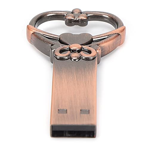 Lazmin112 Disco U retrô, pen drive de metal portátil à prova d'água formato de coração descoberto 2