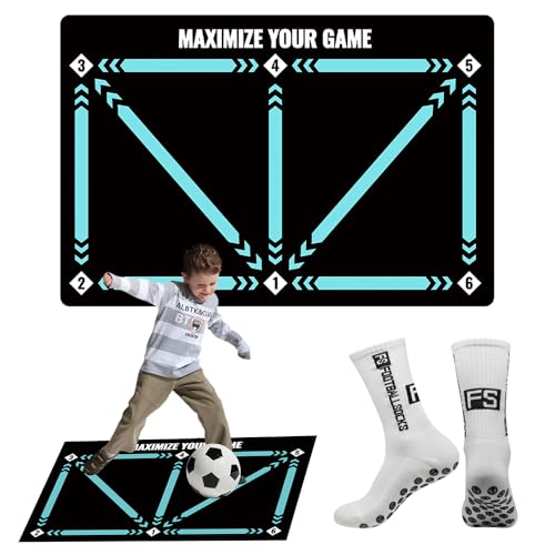 Hojalis Tapete de Entrenamiento de Fútbol Con Calcetines Antideslizantes, Dominio y Habilidades, Entrenador y Accesorios Auxiliares