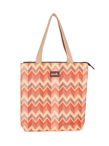 Image of ZOUK Ivy Tote Bag for Women | Handcrafted Jute Khadi with Vegan Leather Handles | Lightweight, Foldable & Travel-Friendly Everyday Carry Bag |