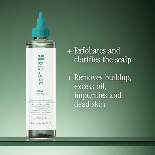 Image of Biolage ScalpSync Concentrate -Scalp Exfoliating & Purifying Treatment, Clarifies Build-Up & Balances Scalp for upto 72hrs-With Fermented Tea Blend & Glycolic Acid, 200ml (Pack of 2)