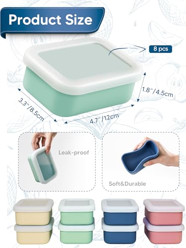 Image of 8 PCS 1 Cup Silicone Freezer Molds with Lid, 8oz Soup Freezer Molds