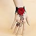 Produktbild Five Season 1pcs Handmade Retro Black Lace Vampire Slave Bracelet With Fabric Flower And Red Resin Gothic Style by Five Season