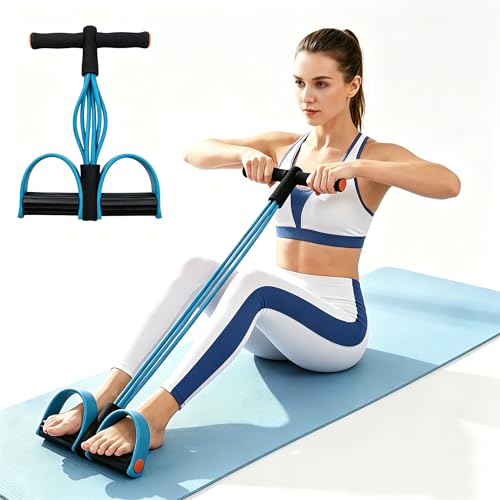 Upgraded Durable 6-Tube Pedal Resistance Strap with Handle, Natural Rubber Fitness Resistance Band, Multifunctional Exercise Band for Abdominal, Waist, Arm, and Leg Shaping Training