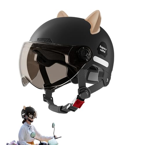 Medio casco para motocicleta, seguro para ciclismo, cara abierta, protección solar vintage, sombreros de ciclismo de media cara para ciclismo, equitación, hombres y mujeres